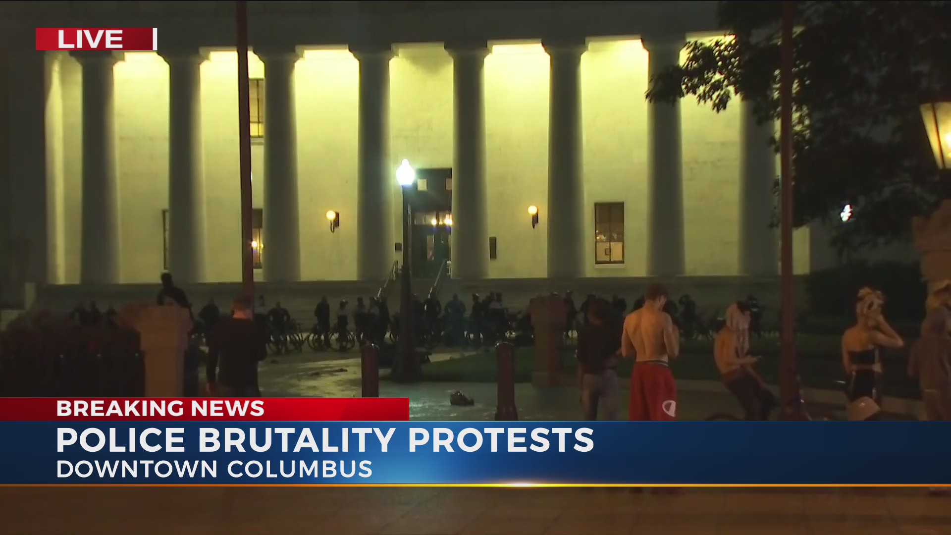 Thumbnail for the video titled "Columbus protest update 12:00 a.m. cut in"