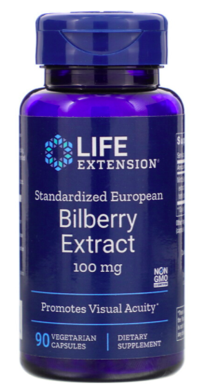 Life Extension, Bilberry extract, 100 mg, 90 vegetarian capsules. PHOTO: iHerb