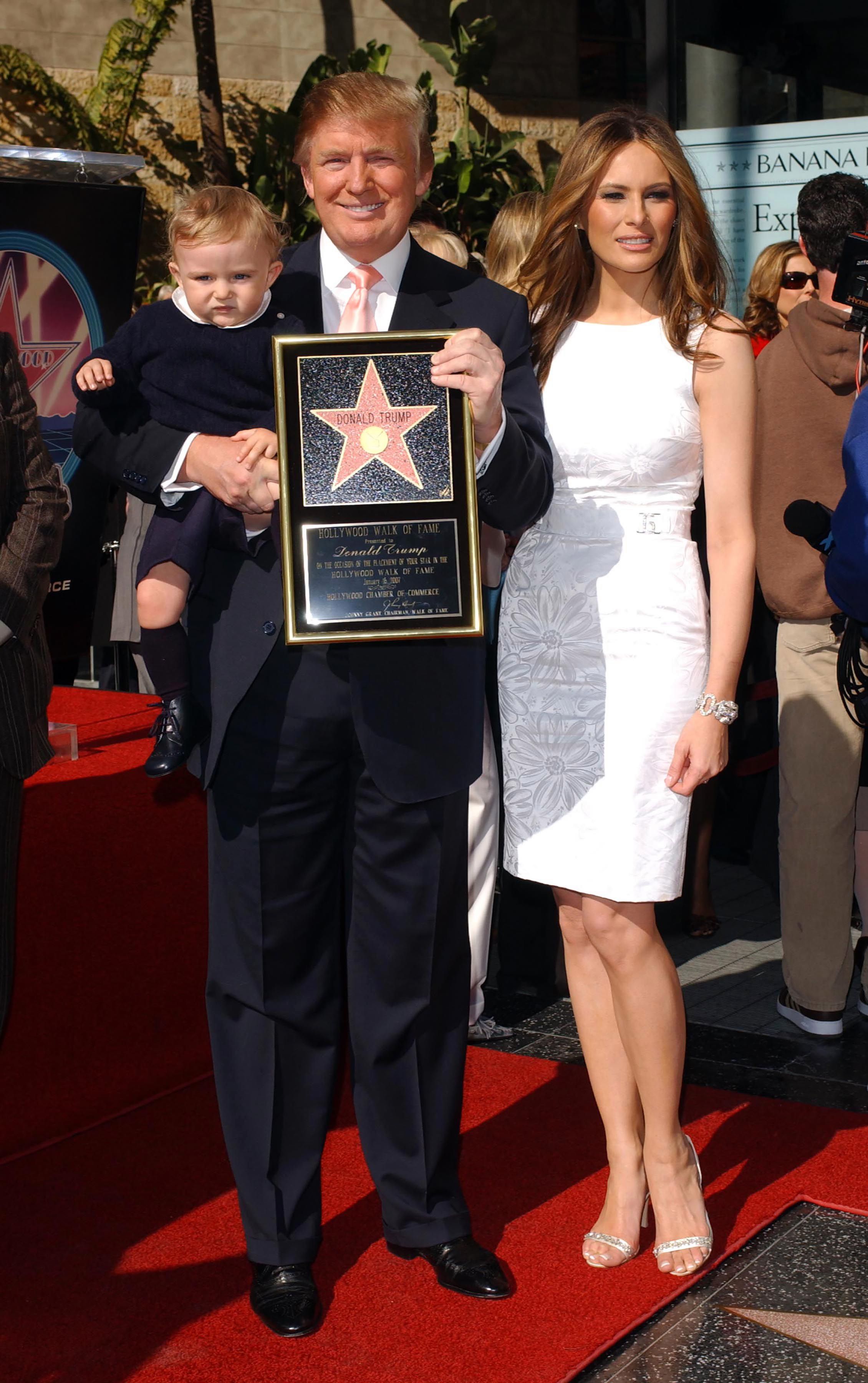 The Trumps are seen here in 2007 during the president's Walk of Fame Ceremony in Hollywood, California
